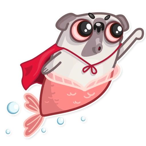 Water Pug sticker 12